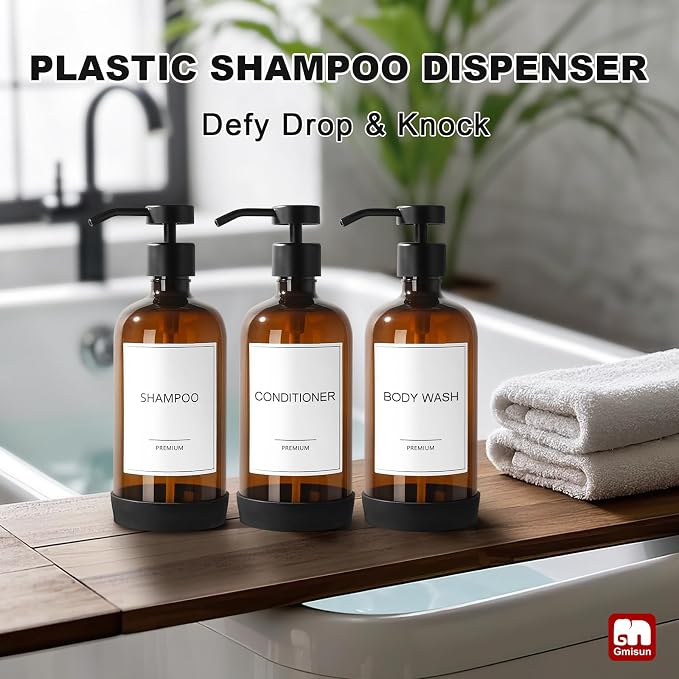 GMISUN Plastic Shampoo and Conditioner Dispenser - Image 5