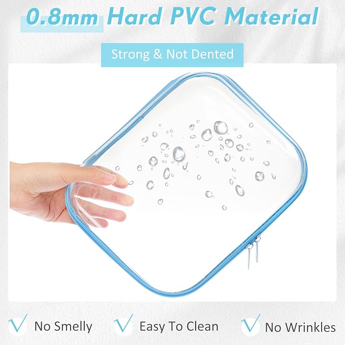 Sanwuta 10 Pcs Hard Zipper Case Clear Hard Pouches Plastic Zipper Pencil Box - Image 4