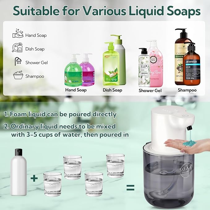 2 Pack Automatic Soap Dispenser, Touchless Automatic Foaming Soap Dispenser - Image 5