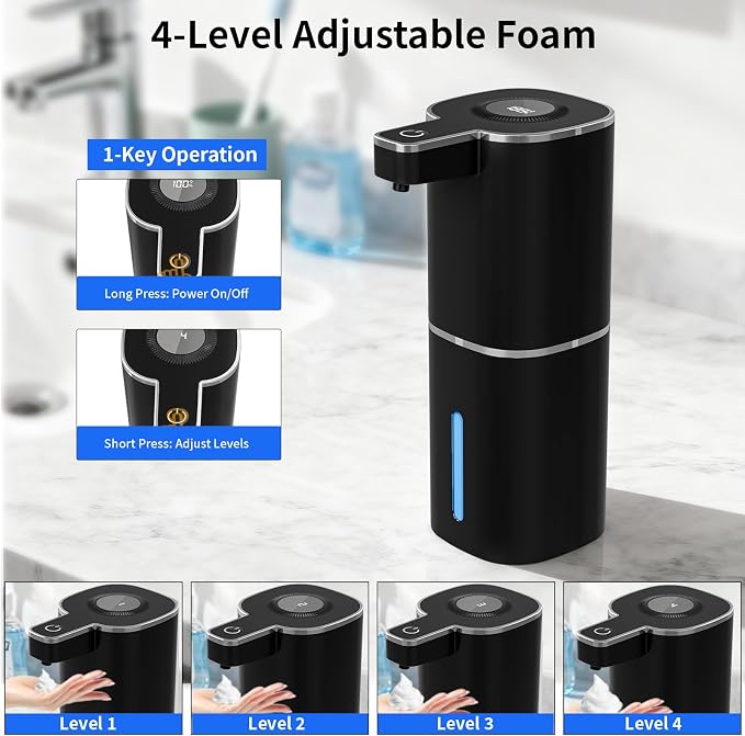 Automatic Foaming Soap Dispenser, Touchless Rechargeable Hand Soap Dispenser - Image 3