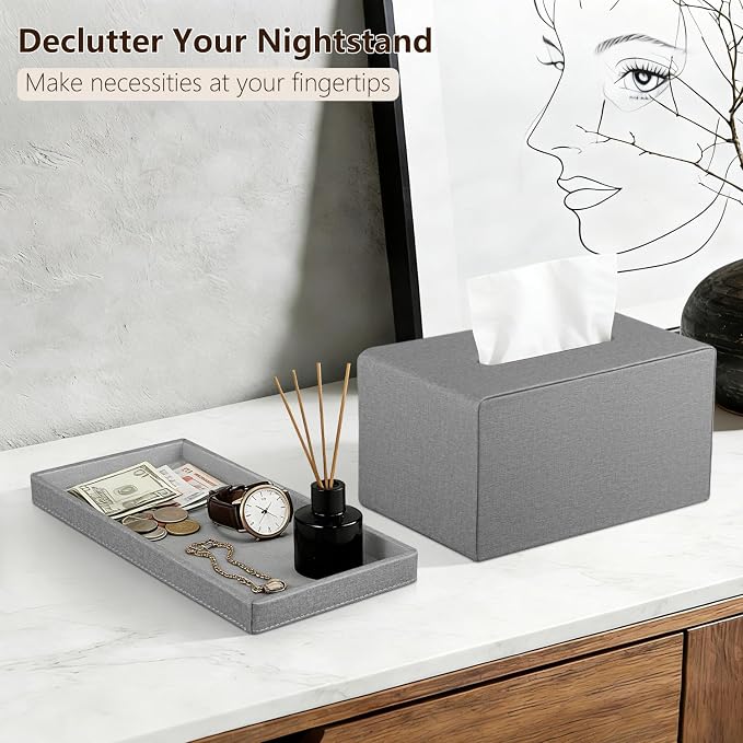 PU Leather Tissue Box Cover Rectangle - Image 2