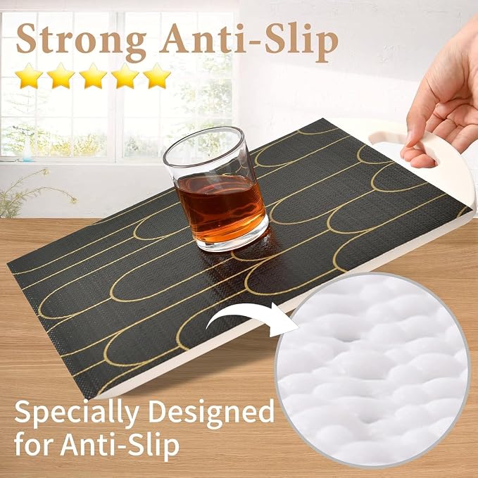 Shelf Liners for Kitchen Cabinets Drawer Liner 23.6in x 20FT Non Adhesive Black - Image 2