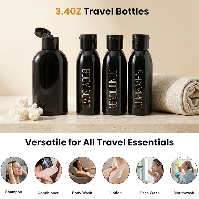 Cosywell Travel Bottles for Toiletries 4pcs 3.4oz Travel Shampoo and - Image 7