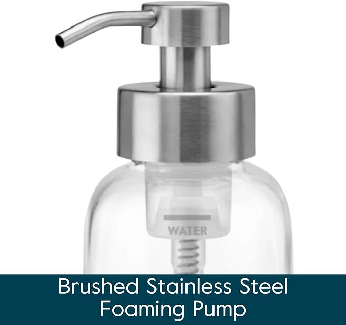 Grove Co. Foaming Soap Dispenser, 2 x Refillable Glass Bottles - Image 3