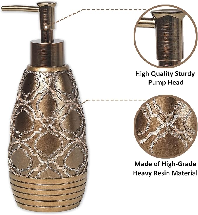 Zahari Home 4pc Spindle Stylish Bathroom Accessories Set Bathroom Soap Dispenser - Image 2