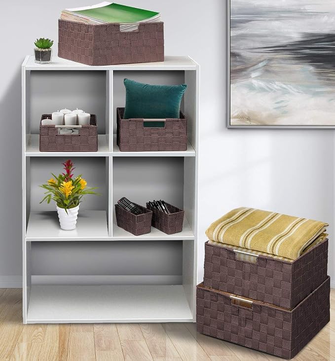 Sorbus Storage Baskets for Organizing, Mesh Hand-Woven Design, Linen Closet - Image 2