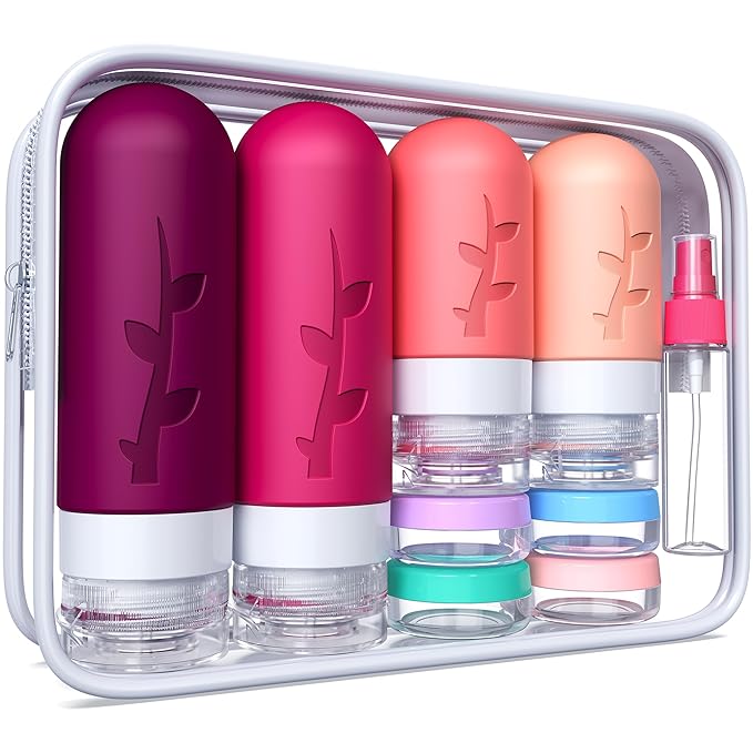 Travel Bottles for Toiletries, Tsa Approved Silicone Containers for Toiletries by Tocelffe
