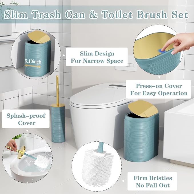 Bathroom Set, Light Blue Bathroom Accessories, Soap Dispensers - Image 4
