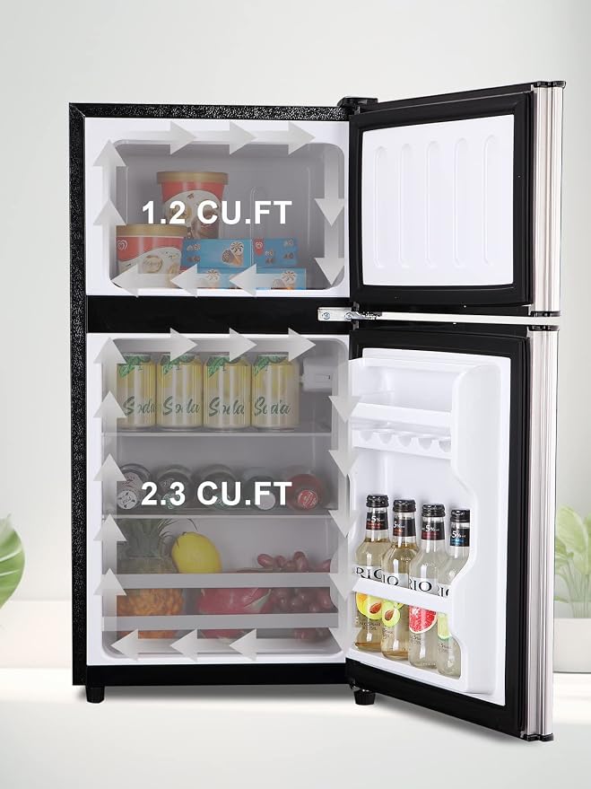 Mini Fridge With Freezer, 3.5 Cu. Ft Compact Refrigerator With 2 Doors - Image 5