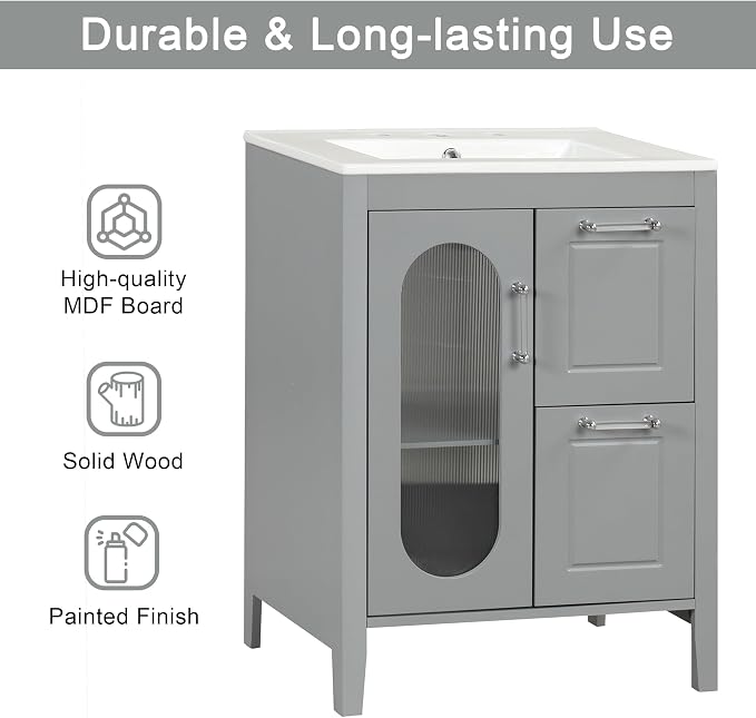 Harper & Bright Designs 24" Bathroom Vanity - Image 7