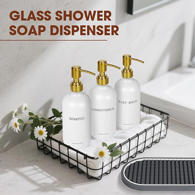 Glass Shampoo and Conditioner Dispenser-Shower Soap Dispenser - Image 4