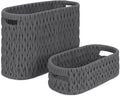Boho Toilet Paper Storage Baskets, Cotton Rope Woven Bathroom Basket Set of 2 by Welcometobuy