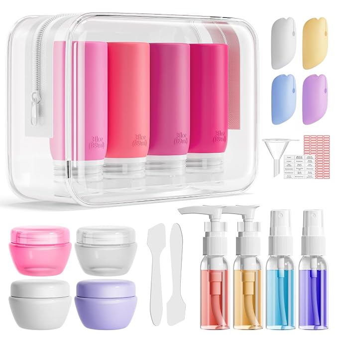 Muslish 21 Pack Travel Bottles for Toiletries, Leak-Proof TSA Compliant by MUSLISH