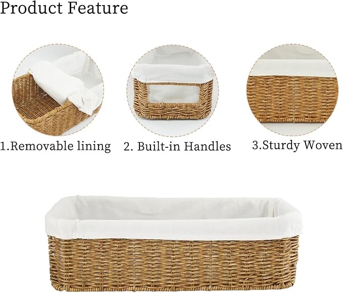 YRMT Rattan Toilet Tank Basket Toilet Paper Storage Baskets - Image 6