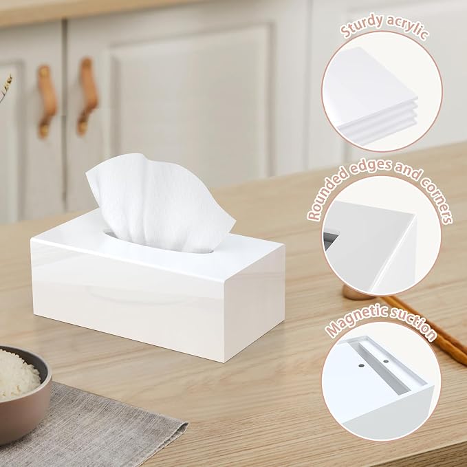 SILUT Acrylic Tissue Box Cover, Tissue Box Cover Rectangle, Modern Tissue Box - Image 6