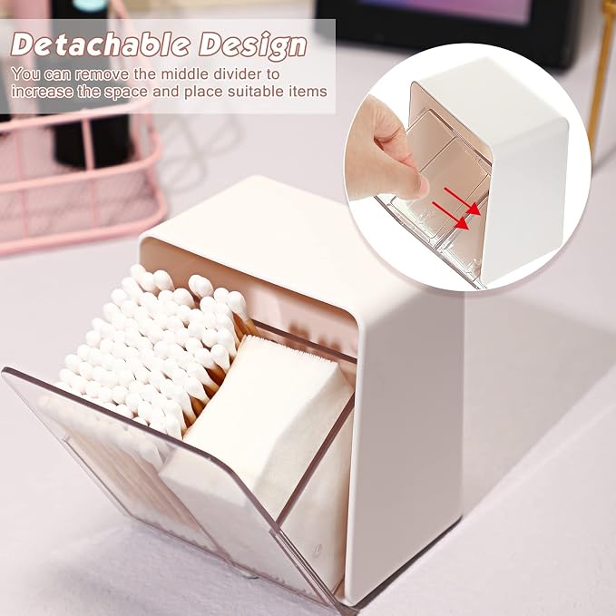 Sieral 2 Pcs Cotton Ball Holder Canisters - Image 6