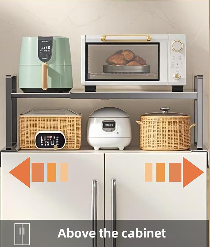 Adjustable Fridge Top Storage Rack, 20.8"-36.6" Expandable Organizer Shelf - Image 6