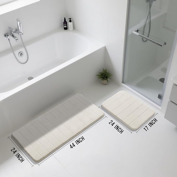Yimobra Large Bath Mat Set 2 Piece- Super Soft Absorbent Quick Dry Memory Foam - Image 2