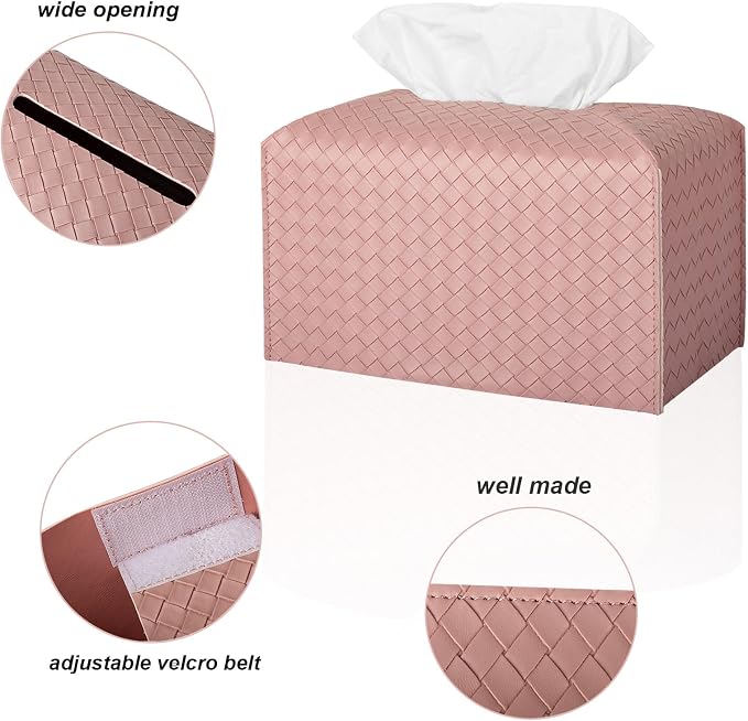 Tissue Box Cover PU Leather Tissue Holder Square Facial Tissue Case Facial - Image 5