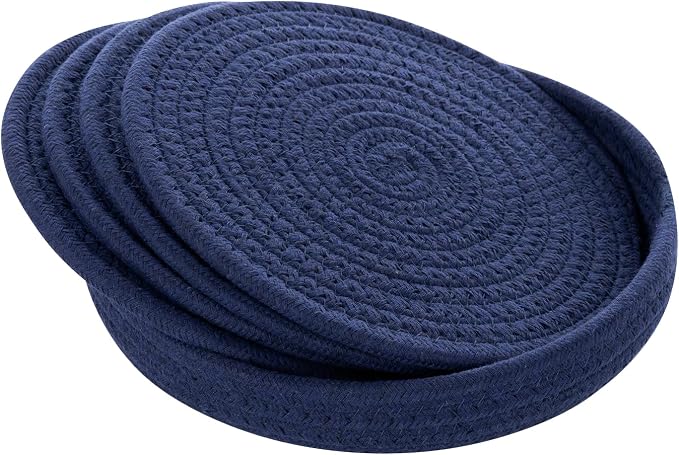 SHACOS 8 Inches Trivets for Hot Dishes, 4 Pieces Cotton Trivets Mats for Kitchen by SHACOS
