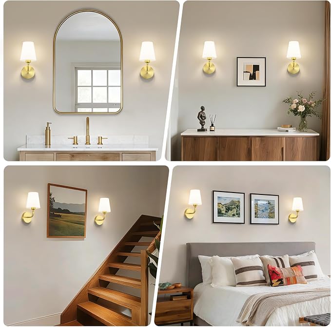 Modern Wall Sconces Set of 2, Hardwired Wall Lights - Image 3