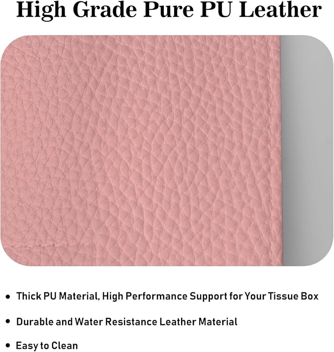 Tissue Box Cover Holder Square Tissue Cube Cover PU Leather Tissue Organizer - Image 6
