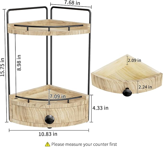 2-Tier Corner Bathroom Counter Organizer - Image 3