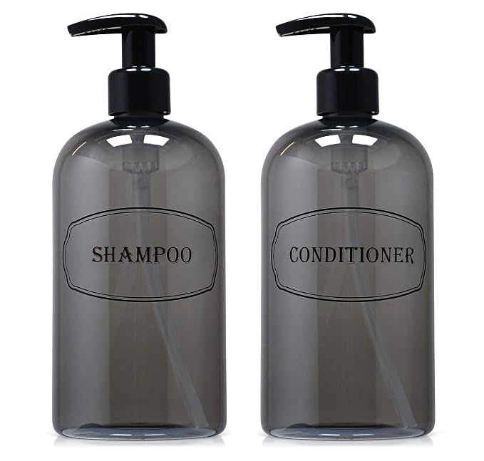 Bottiful Home-16 oz Shampoo and Conditioner Refillable Empty Plastic Pump by BottifulHome
