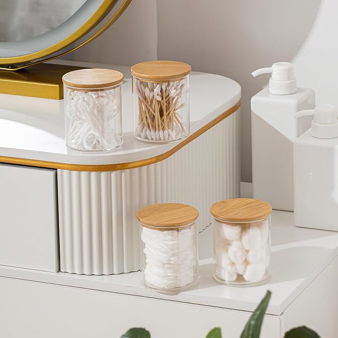 Yaomiao 6 Cotton Pad Holder Bathroom Container, 10 oz Cotton Ball Swabs - Image 5