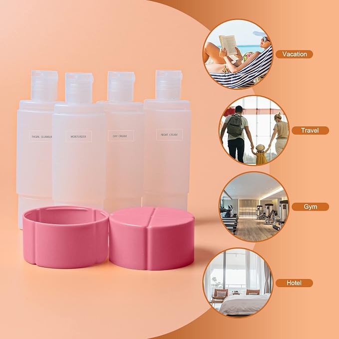 Olatay 4-in-1 Leak-Proof Travel Bottle, 4x60ml/2oz, - Image 6