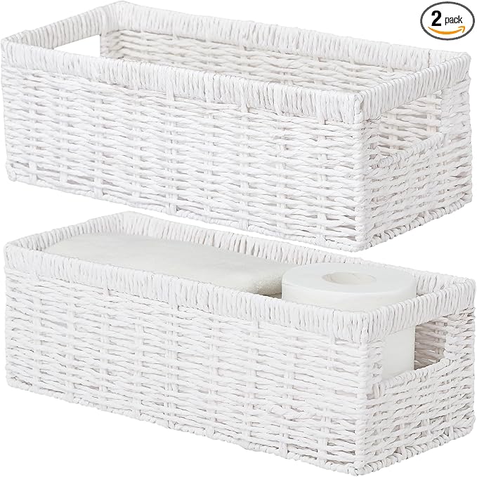 Vagusicc Wicker Storage Basket, Paper Rope Wicker Baskets by Vagusicc