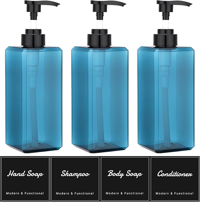 Suream Shampoo Dispenser for Shower, 22oz/650ml Shampoo and Conditioner Bottles by Suream