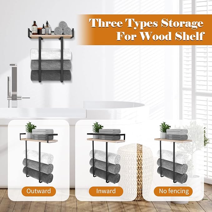 Towel Racks for Bathroom Wall Mounted, Metal Towel Holder - Image 6