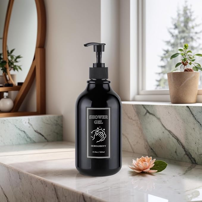 Shampoo and Conditioner Dispenser, Refillable Plastic Shampoo Pump Bottles - Image 3