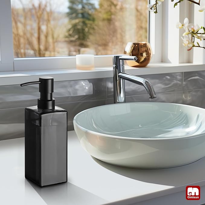 GMISUN Black Glass Soap Dispenser, Hand Soap Dispenser - Image 6