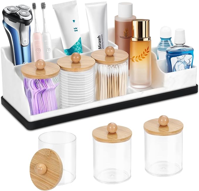 Bathroom Organizer Countertop, Toothbrush and Toothpaste Holder by MSBRCH