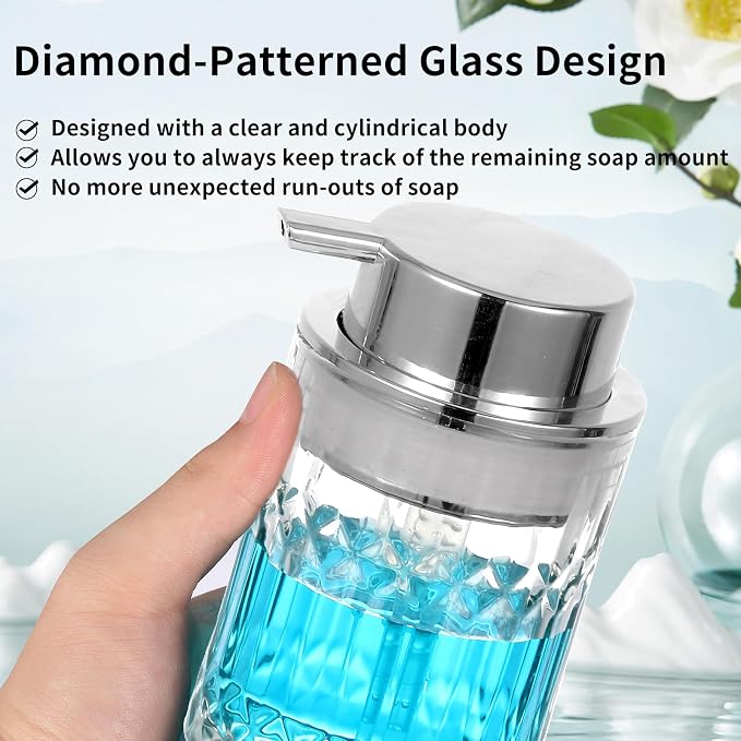 Foaming Soap Dispenser, 2 Pack Clear Glass Foam Hand Soap Dispenser - Image 5
