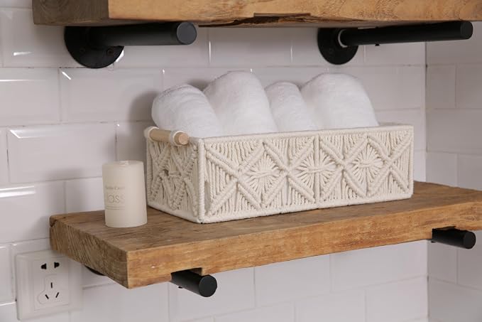 Nonam Macrame Storage Baskets, Boho Decor Style Woven Storage Boxes - Image 5