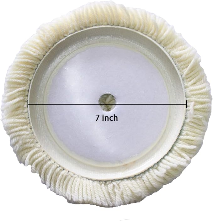 7" Wool Buffing Pad Kit 2PCS 100% Polishing Wool Pads Kit Low Linting Wool Pad - Image 2