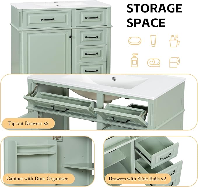 Harper & Bright Designs 36" Bathroom Vanity - Image 5