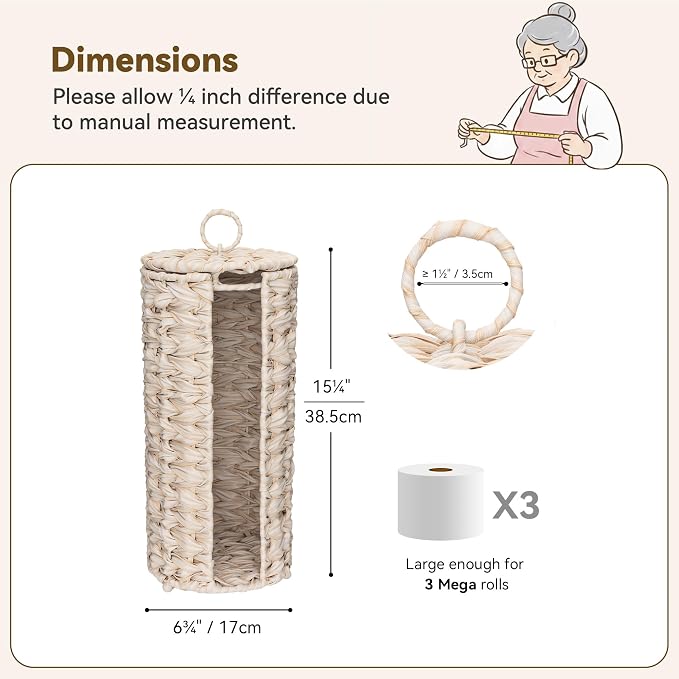 GRANNY SAYS Toilet Paper Storage Holder, Bathroom Toilet Paper Holder Stand - Image 7