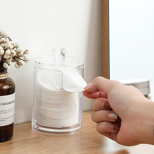 10oz Cotton Round Holder with Lid, Vertical Dispenser - Image 2