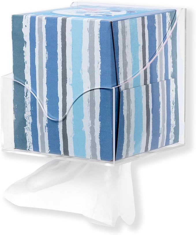 Facial Tissue Box Holder for Wall, Under Cabinet or Desk, Small Spaces - Image 3