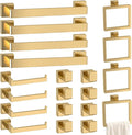 Bathroom Accessory Towel Bar Set: 20 Pieces Gold Bathroom Hardware Square by PAHSFSLLC