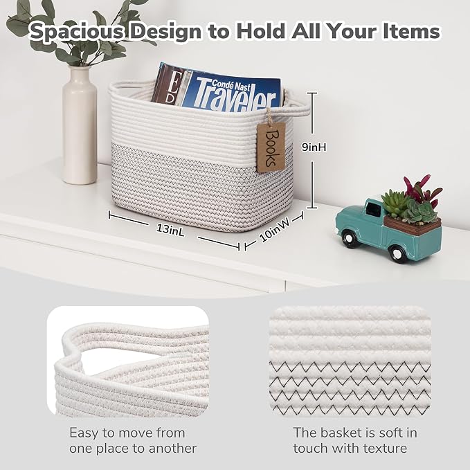 Goodpick Woven Storage Basket, Cotton Rope Baby Laundry Basket - Image 3