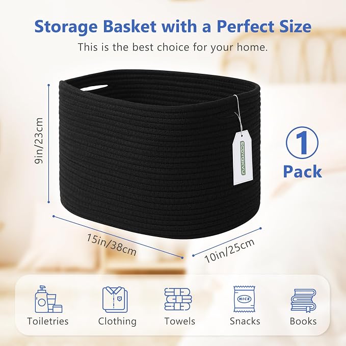Cotton Rope Storage Basket, Woven Basket - Image 3