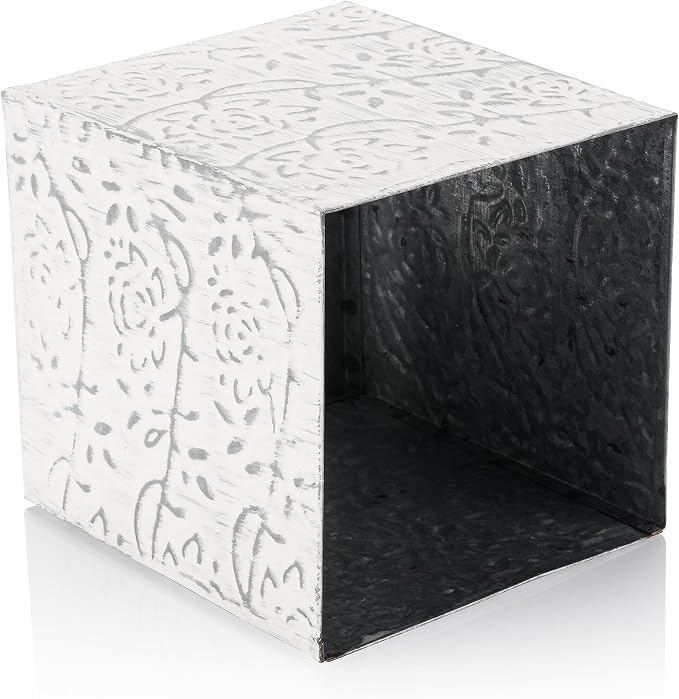 Country Chic Modern Farmhouse Tissue Box Holder, Decorative Metal Tissue Cover - Image 6