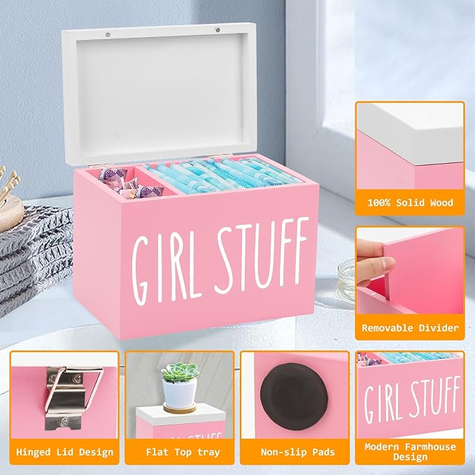 Tampon Holder for Bathroom, Feminine Product Organizer Pad Case Holder - Image 4