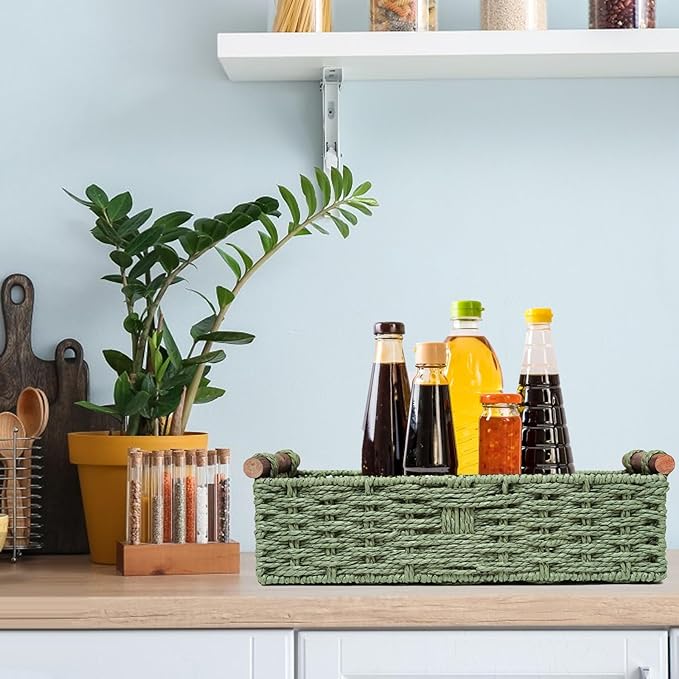 Round Paper Rope Storage Basket Wicker Baskets - Image 6