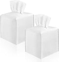 2 Pack, VIVIDLY Tissue Box Cover Holder, Square Modern PU Leather Tissue Box by VIVIDLY